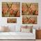Designart - Retro Alstroemeria Flower - Traditional Print on Natural Pine Wood